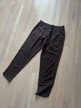 Zara Chocolate Brown Elastic-Waist Joggers